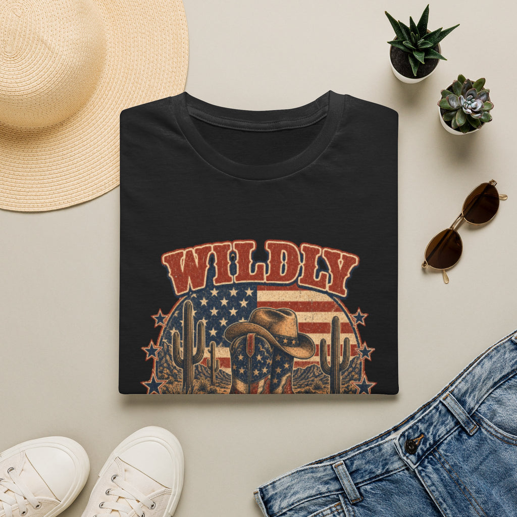 Wildly American T-Shirt — Vintage Cowboy Flag Graphic