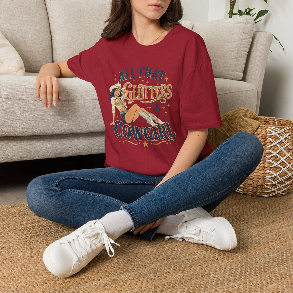 All That Glitters Is Cowgirl T-Shirt — Vintage Western Cowgirl Graphic Tee