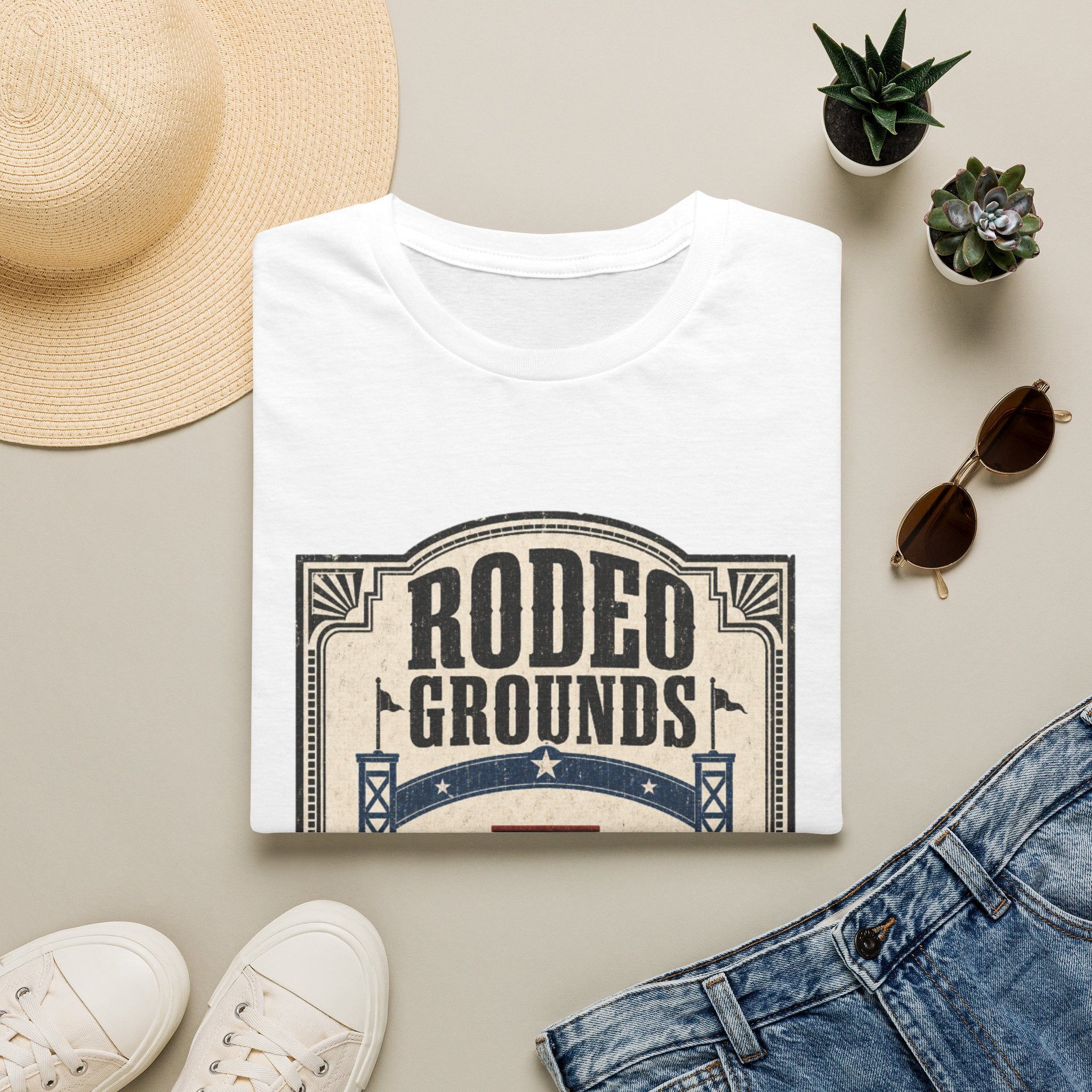 Rodeo Grounds T-Shirt — Vintage Western 'Gates Open at Sundown' Tee