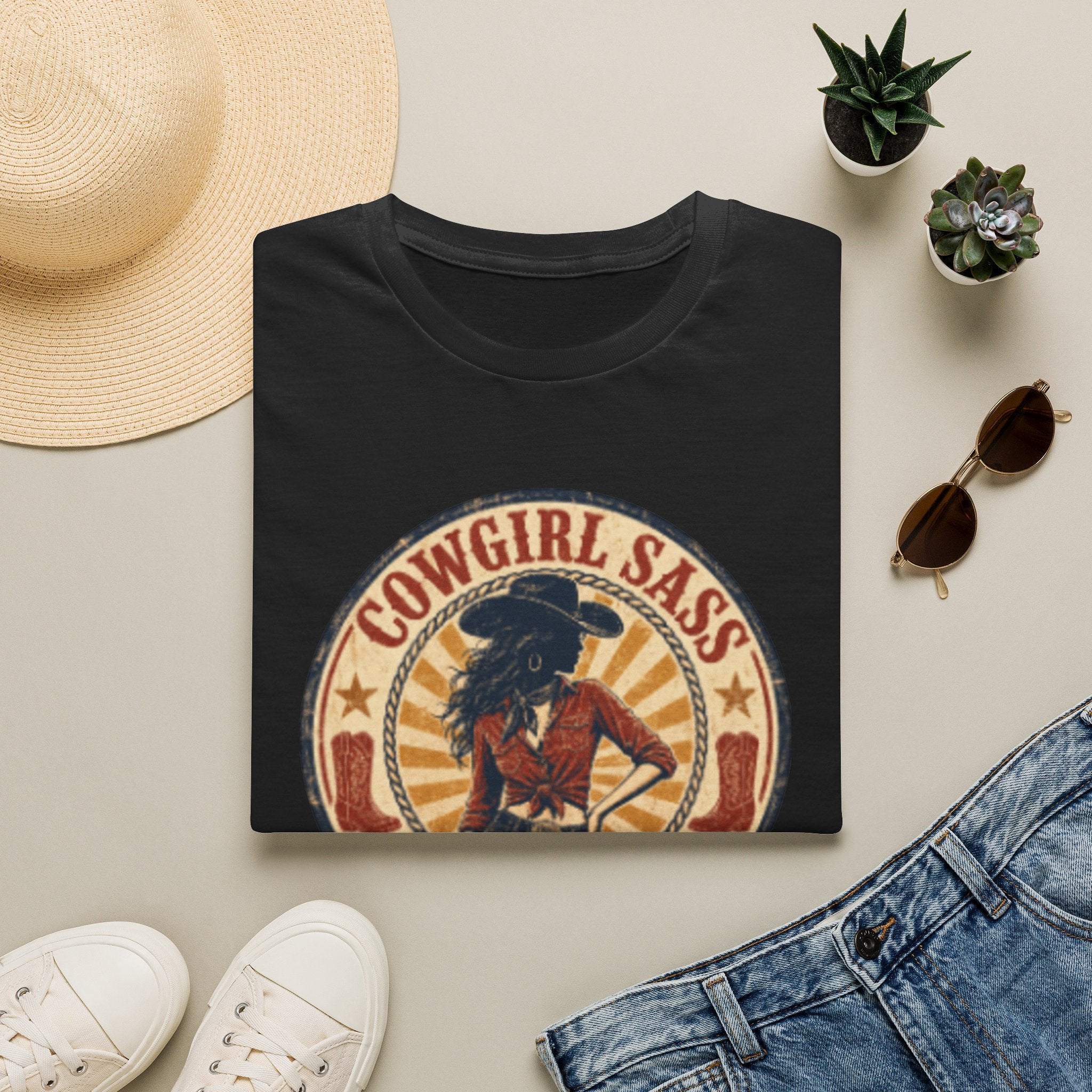 Cowgirl Sass T-Shirt — Retro Western "Handle With Caution" Graphic Tee