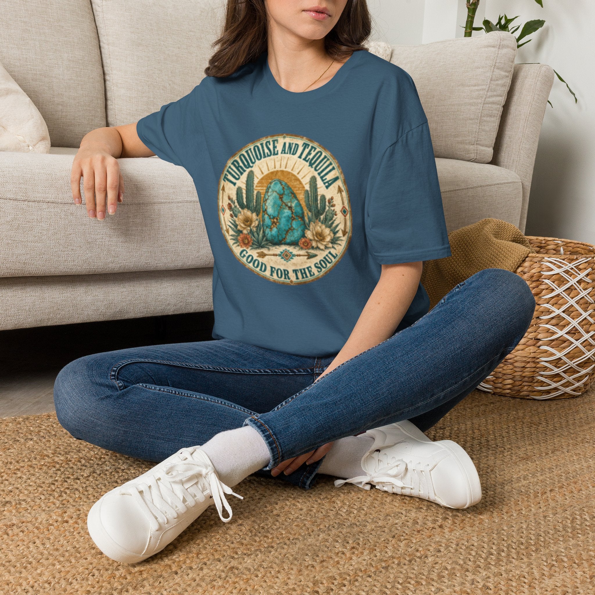 Turquoise & Tequila T-Shirt — Good for the Soul Desert Cactus Graphic