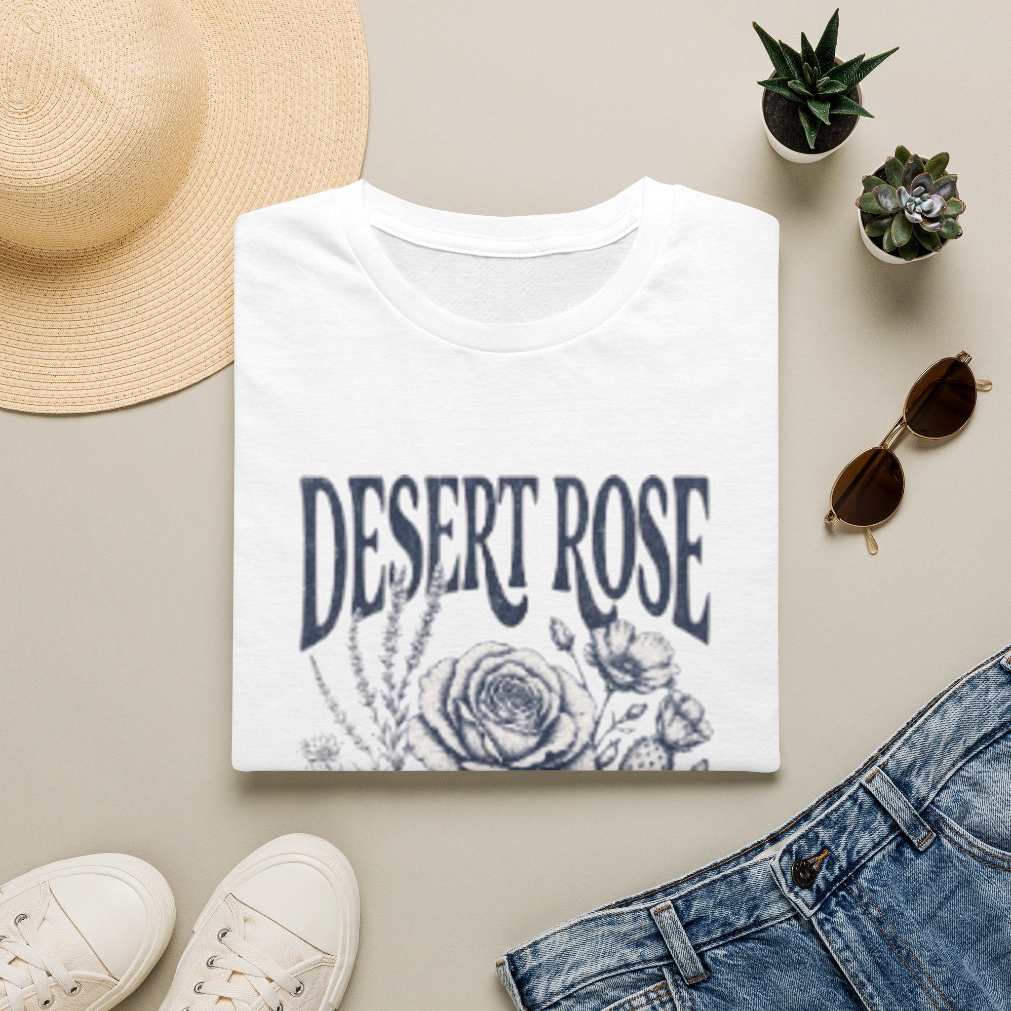 Desert Rose T-Shirt — "She Blooms in the Hardest Ground" Floral Graphic Tee