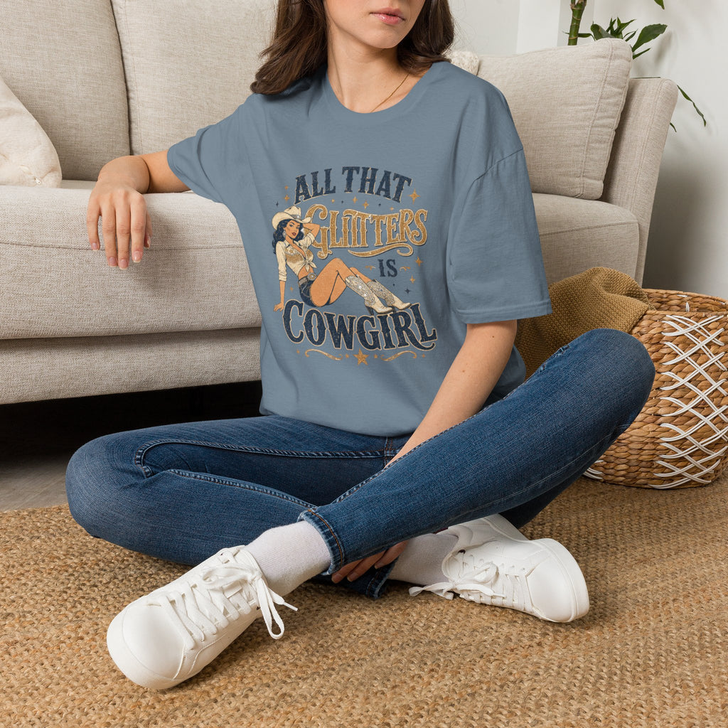 All That Glitters Is Cowgirl T-Shirt — Vintage Western Cowgirl Graphic Tee
