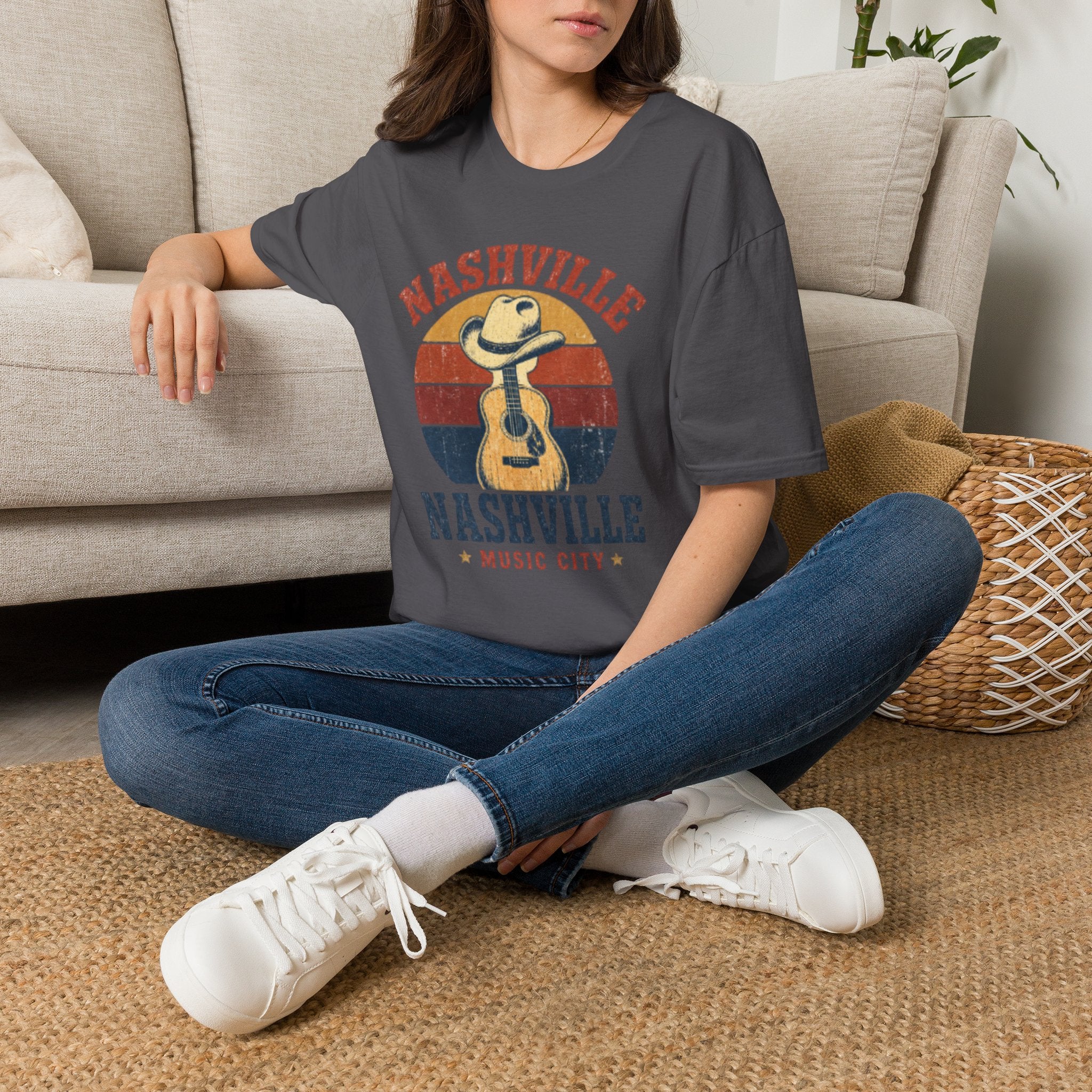 Nashville Music City Guitar Tee