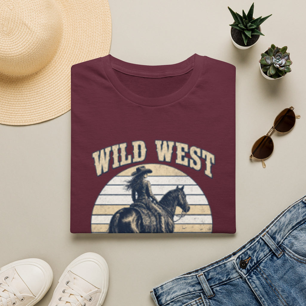 Wild West T-Shirt — Vintage Cowboy 'She Rode' Graphic