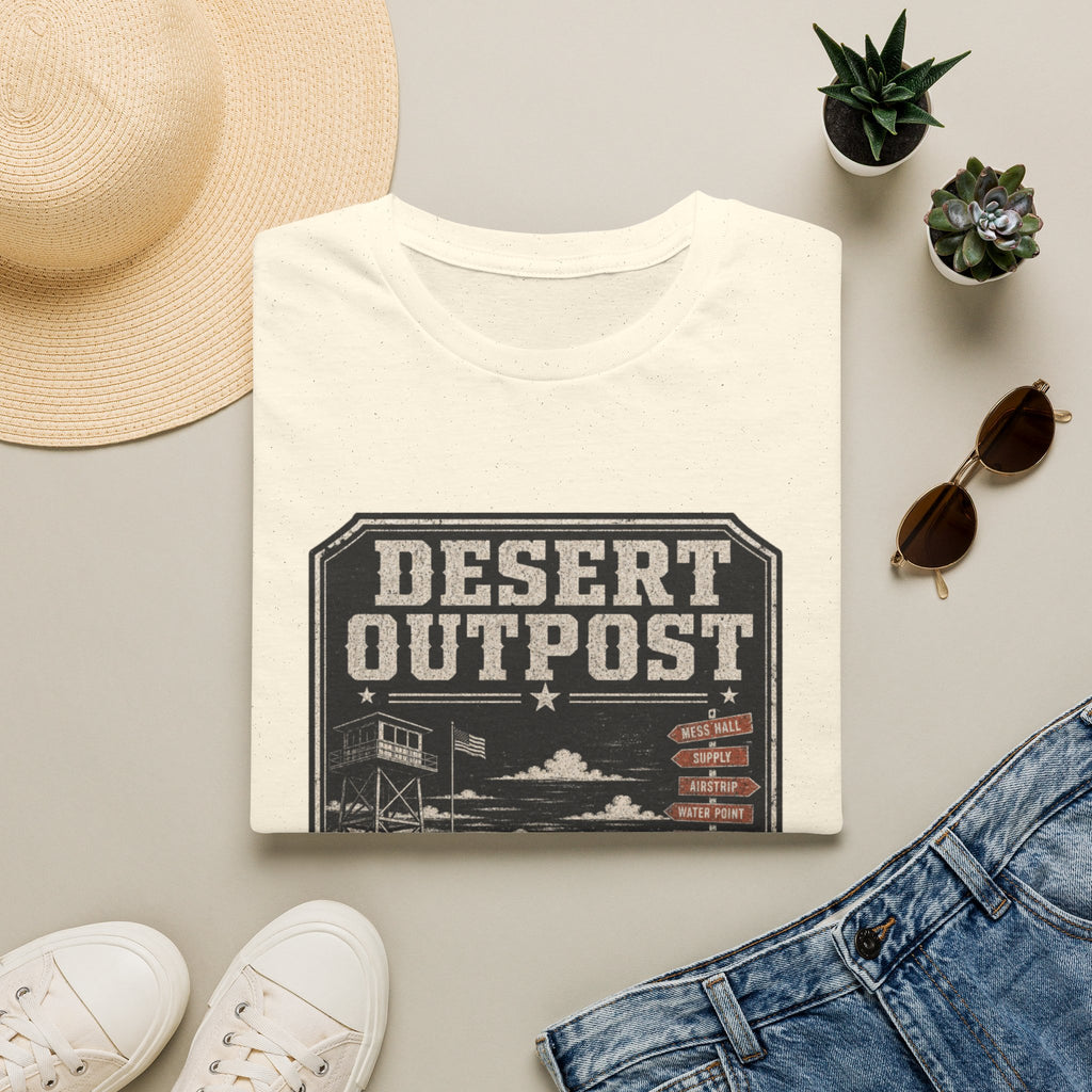 Desert Outpost T-Shirt — Retro Western 'Population: Stubborn' Graphic Tee