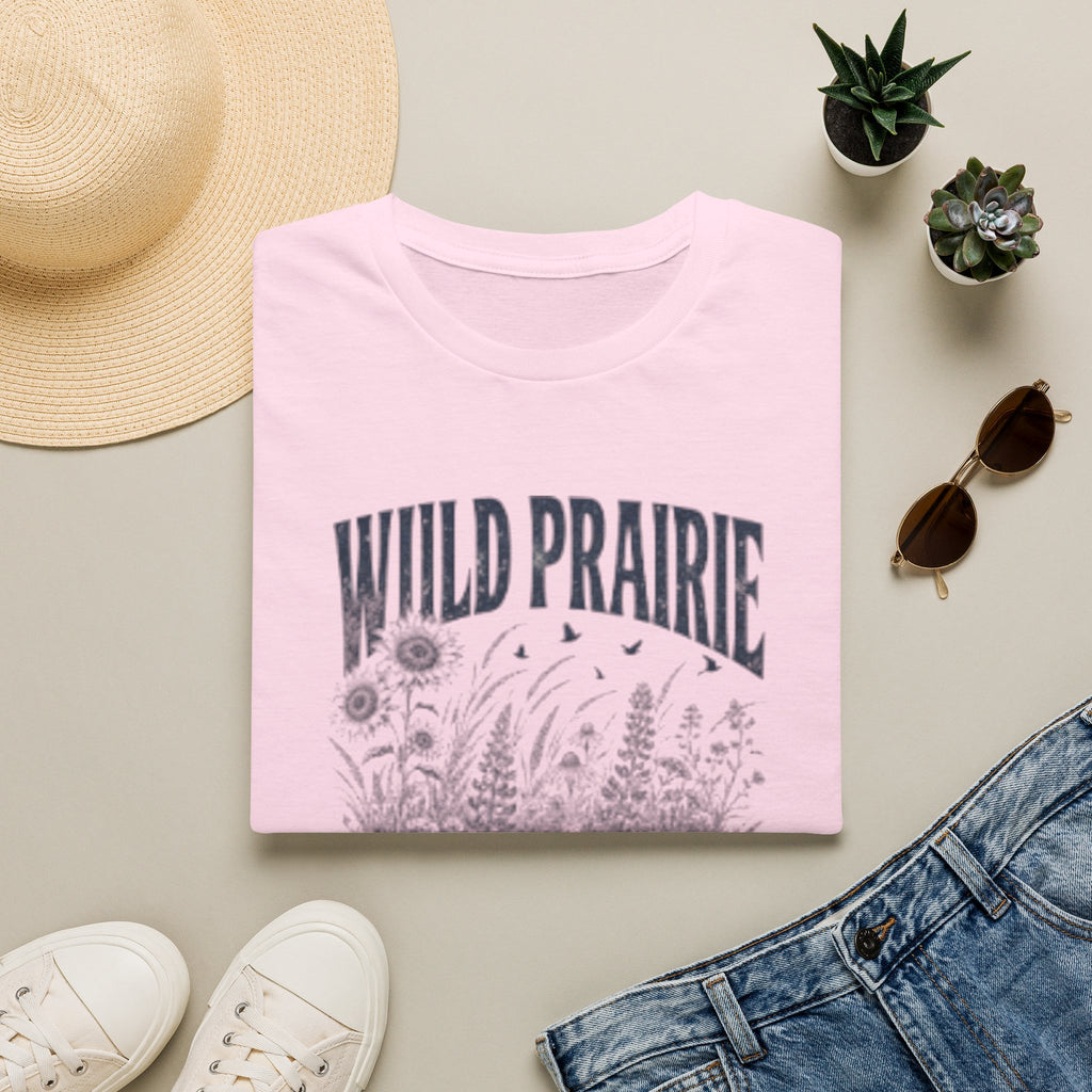 Wild Prairie T-Shirt — 'Where the Heart Roams Free' Floral Nature Graphic Tee