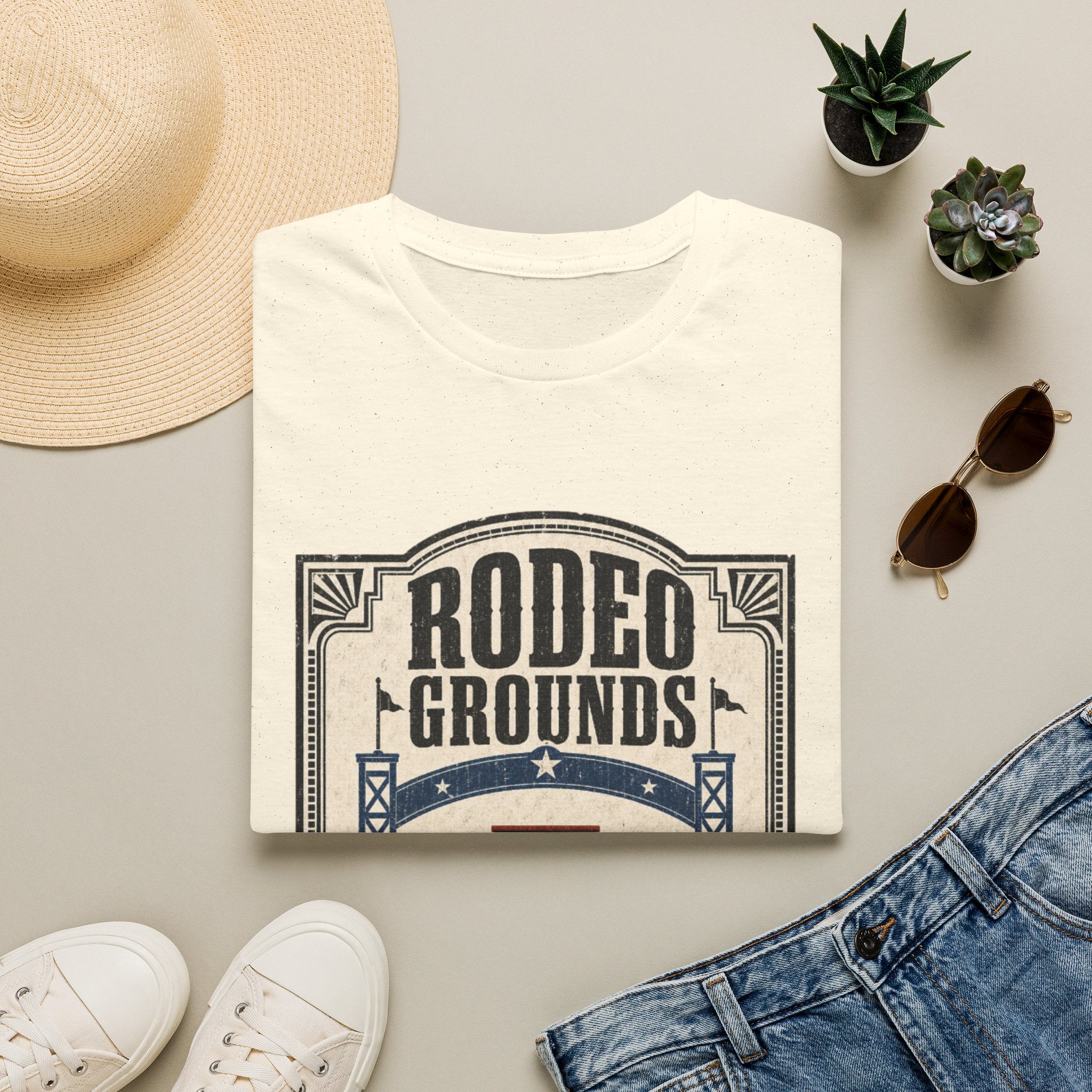 Rodeo Grounds T-Shirt — Vintage Western 'Gates Open at Sundown' Tee