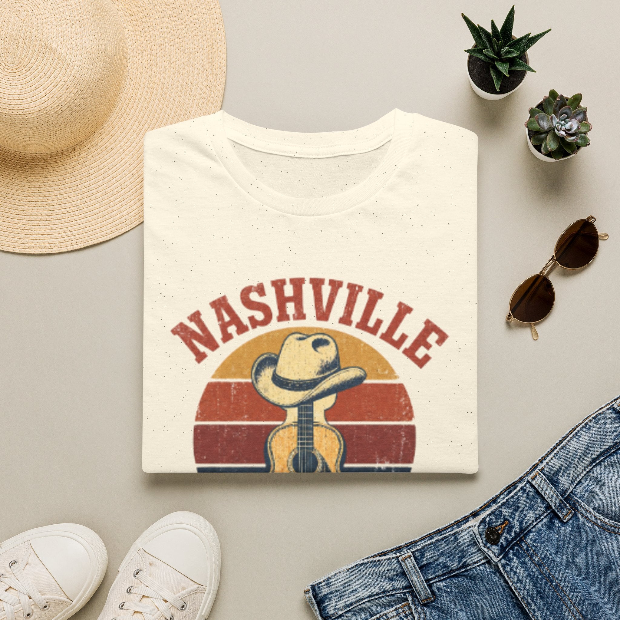 Nashville Music City Guitar Tee