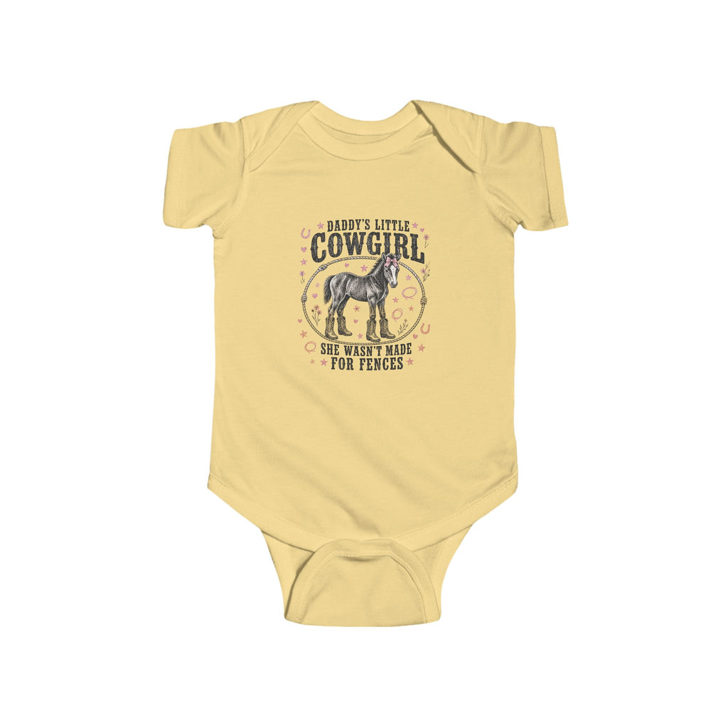 Baby Bodysuit — "Daddy's Little Cowgirl" Cute Western Infant One-Piece
