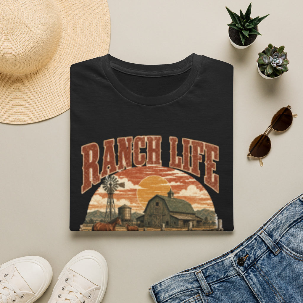 Ranch Life T-Shirt — 'Born This Way' Vintage Farm Sunset Tee