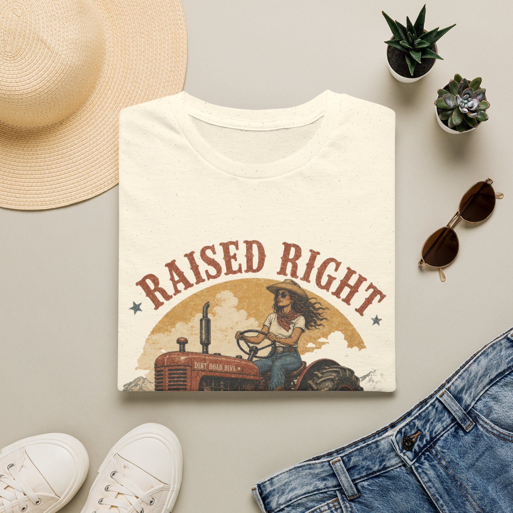 Raised Right Raised Wild Tractor T-Shirt — Vintage Country Farm Graphic Tee