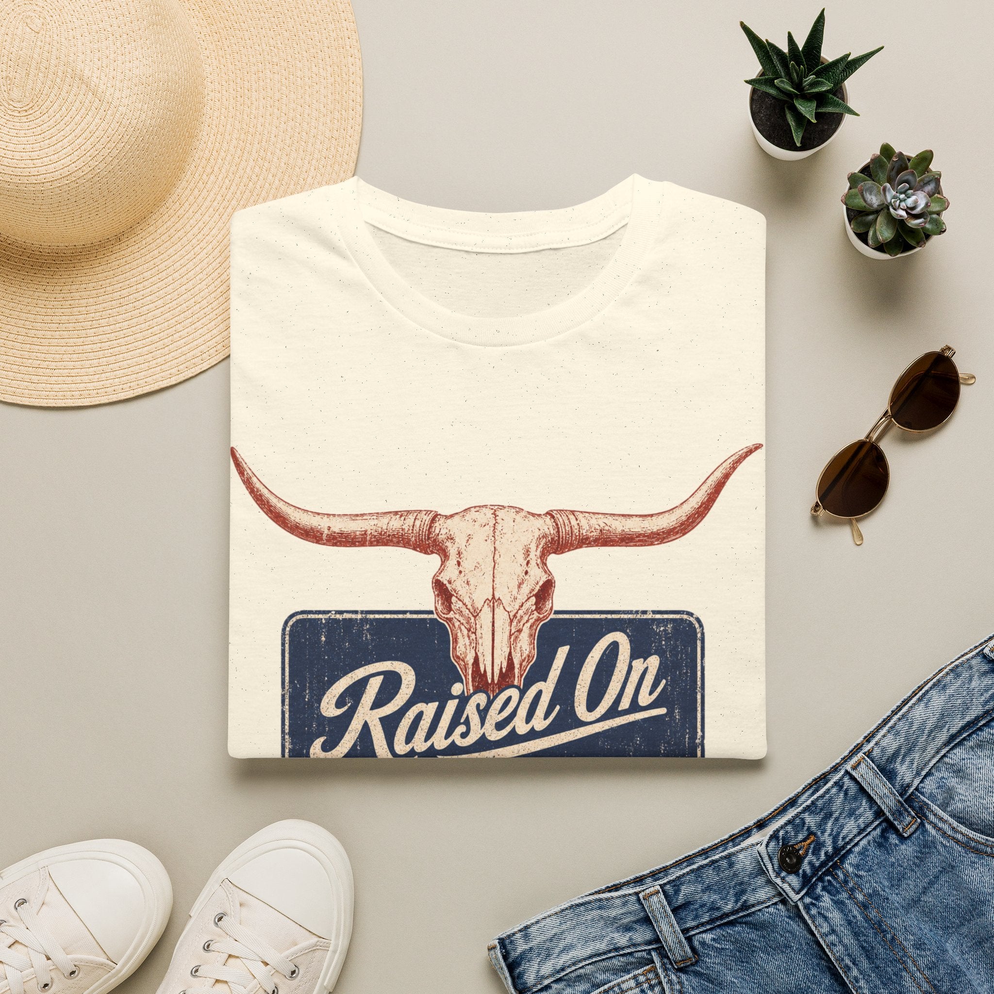 Raised On 80s Country T-Shirt — Vintage Longhorn Western Tee
