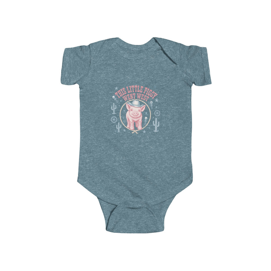 Western Piglet Baby Bodysuit — "This Little Piggy Went West" Infant Onesie