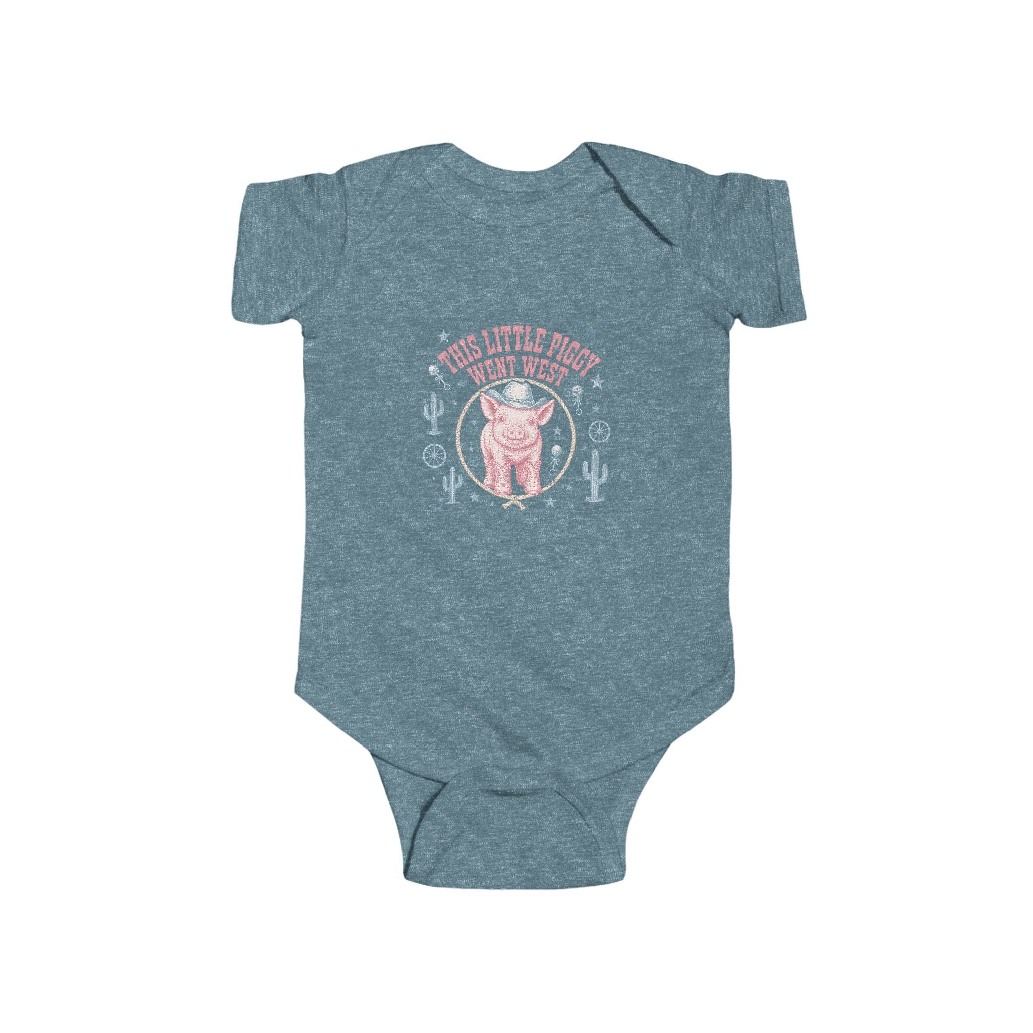 Western Piglet Baby Bodysuit — "This Little Piggy Went West" Infant Onesie