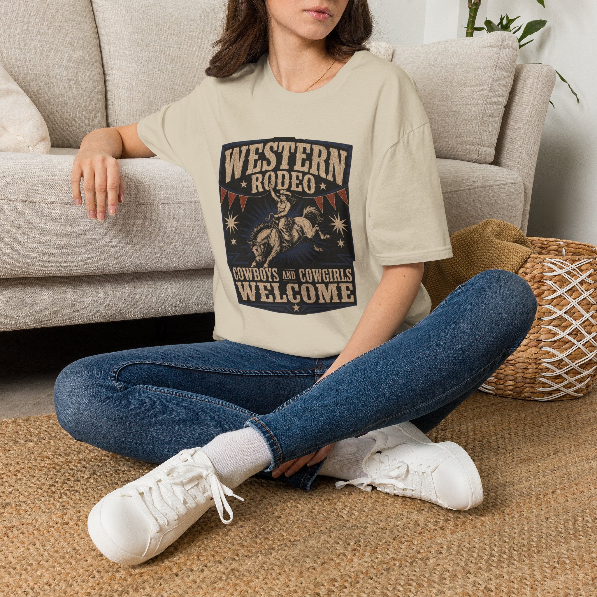 Western Rodeo T-Shirt — Cowboys & Cowgirls Welcome Vintage Graphic