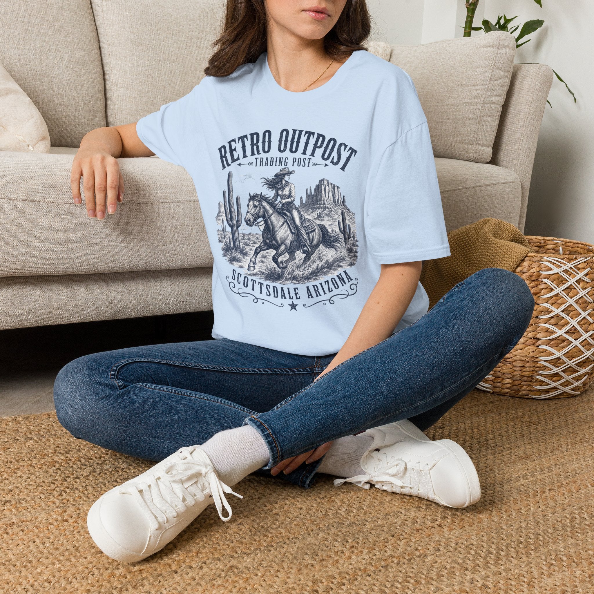 Retro Outpost Cowboy T-Shirt – Scottsdale Arizona Western Graphic Tee