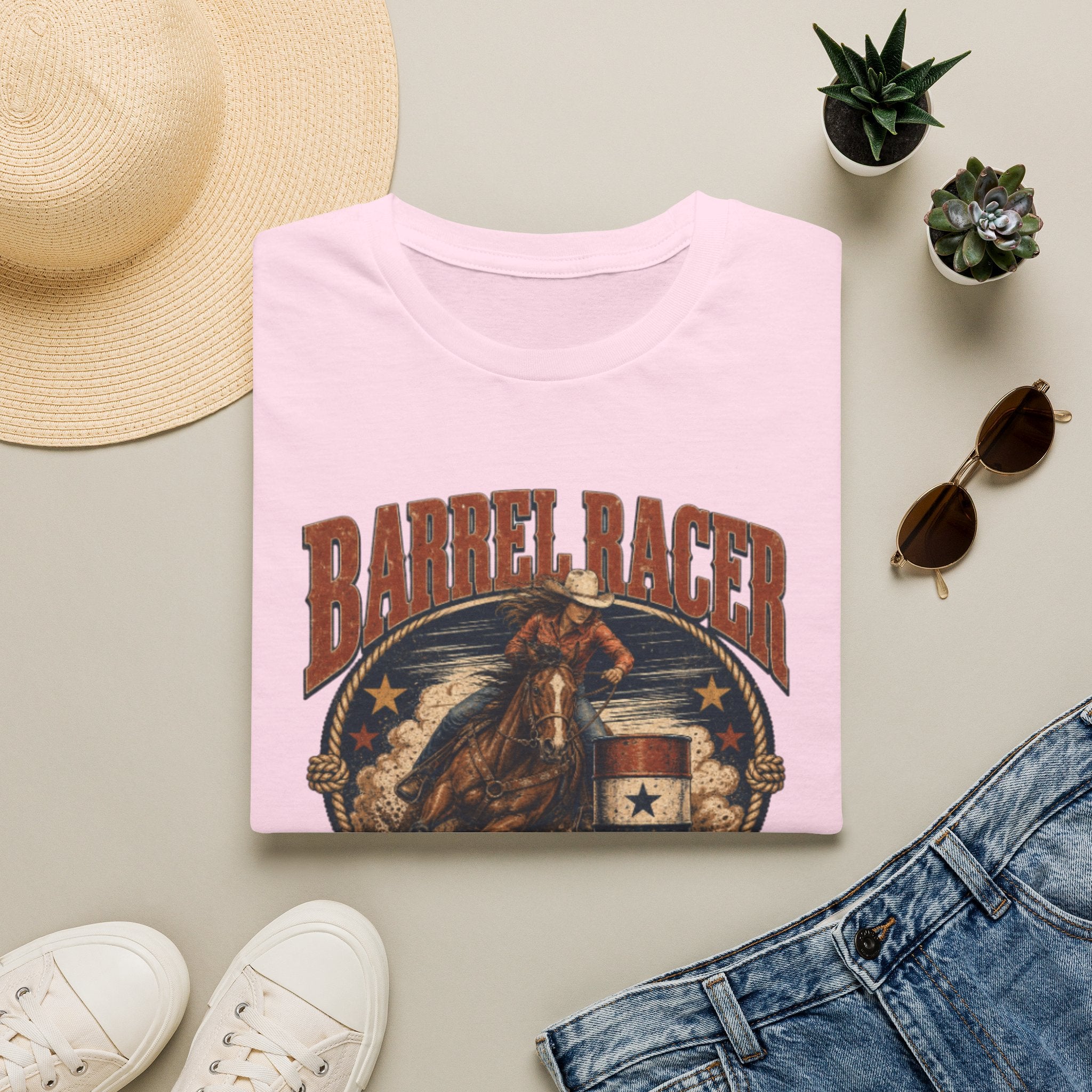Barrel Racer T-Shirt — Vintage 'Born to Ride' Rodeo Graphic Tee