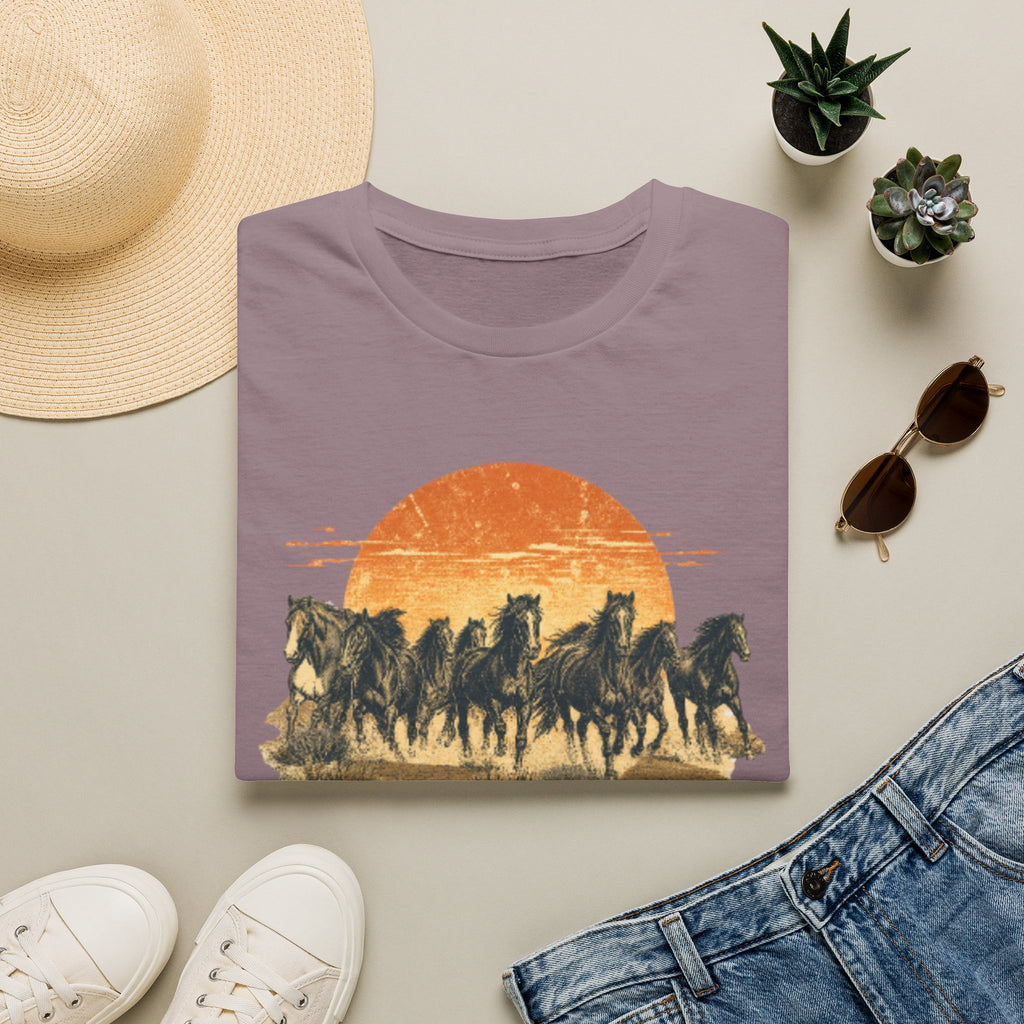 Sunset Mustang T-Shirt — Wild Horse Graphic Tee