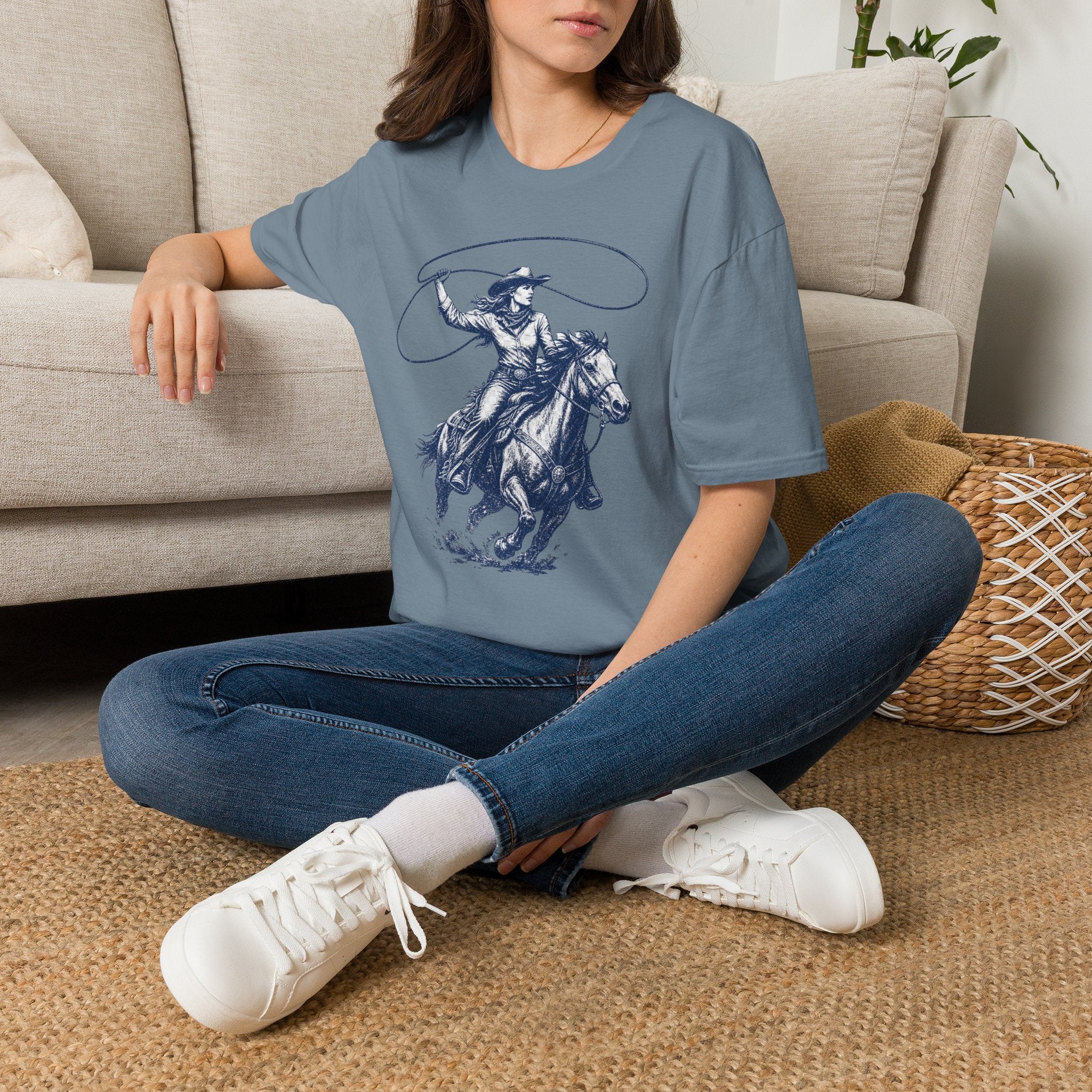 Cowgirl Lasso Tee — Western Horse Riding Graphic T-Shirt