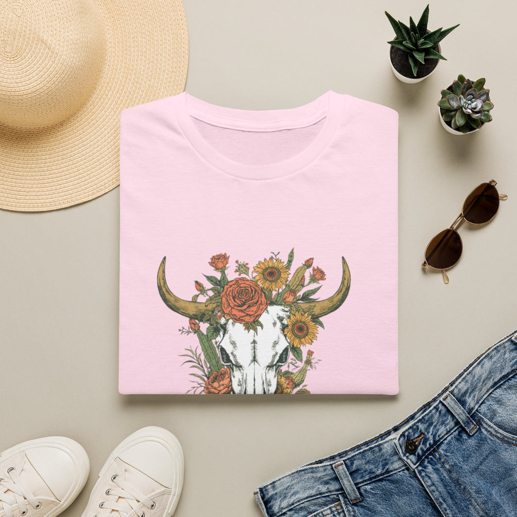Floral Bull Skull T-Shirt — Boho Western Graphic Tee