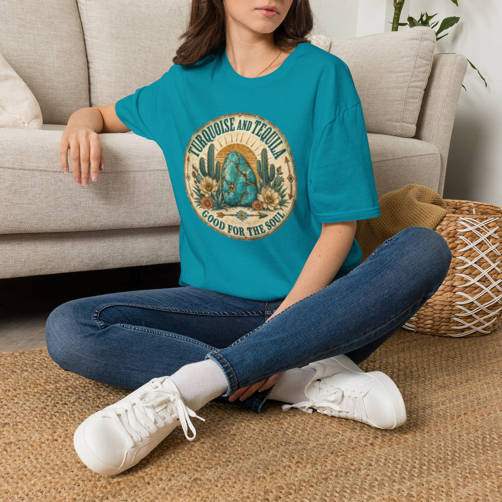 Turquoise & Tequila T-Shirt — Good for the Soul Desert Cactus Graphic