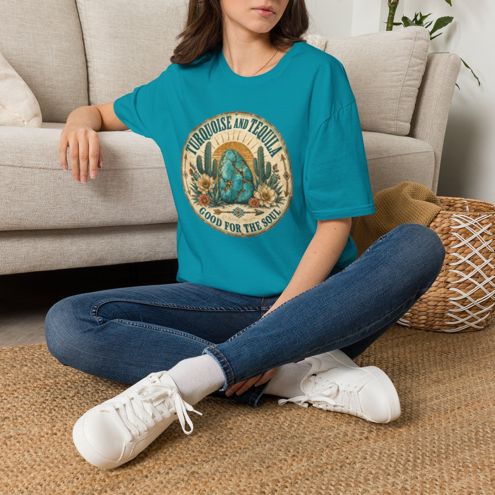 Turquoise & Tequila T-Shirt — Good for the Soul Desert Cactus Graphic