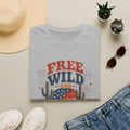 T-Shirt — "Free, Wild and American" Patriotic Western Graphic Tee