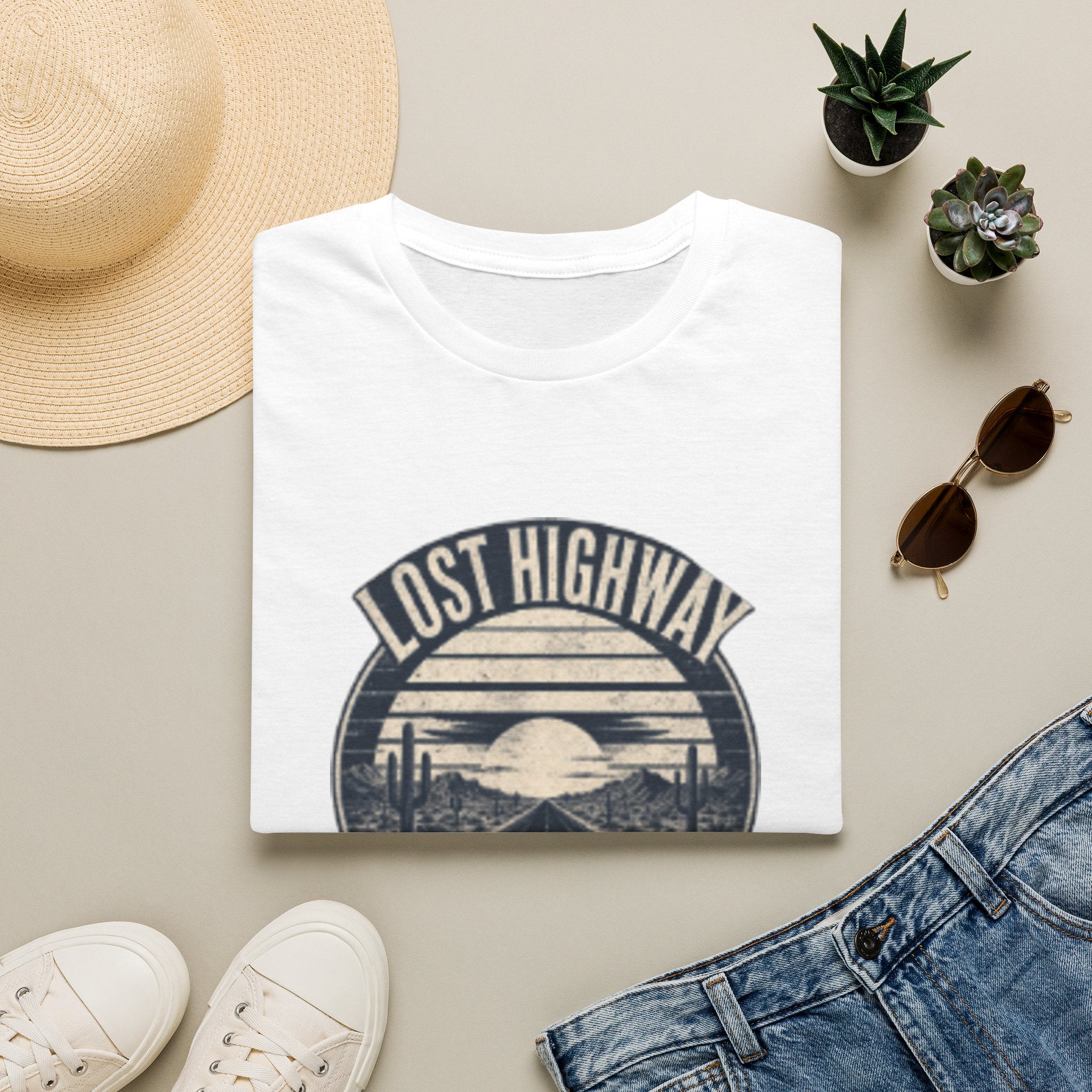 Lost Highway T-Shirt — Vintage Road Trip Sunset Graphic Tee