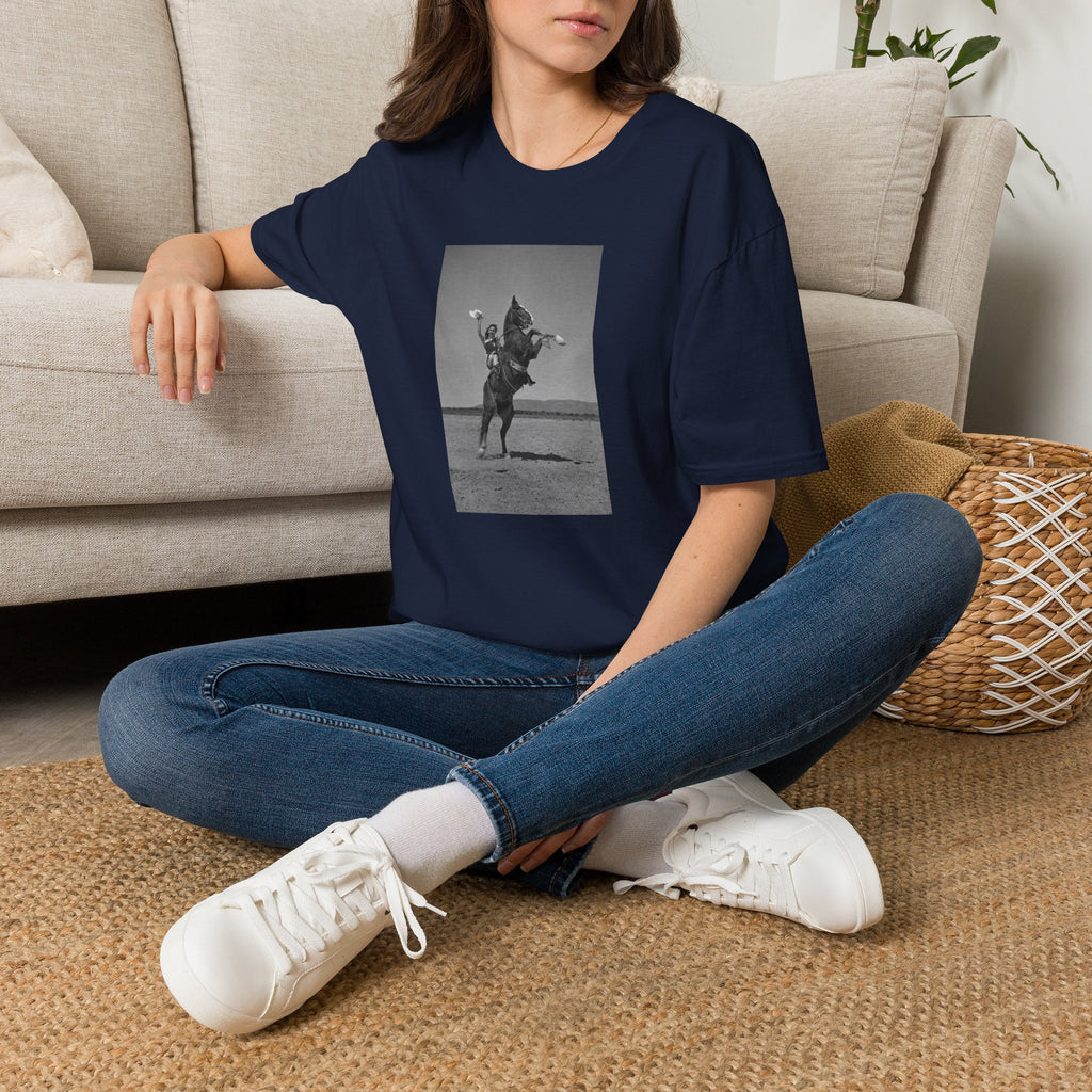 Vintage Rodeo Cowboy Photo T-Shirt — Black & White Western Graphic