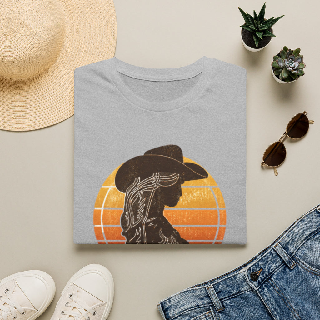 Cowgirl Silhouette T-Shirt — Retro Sunset Western Graphic Tee