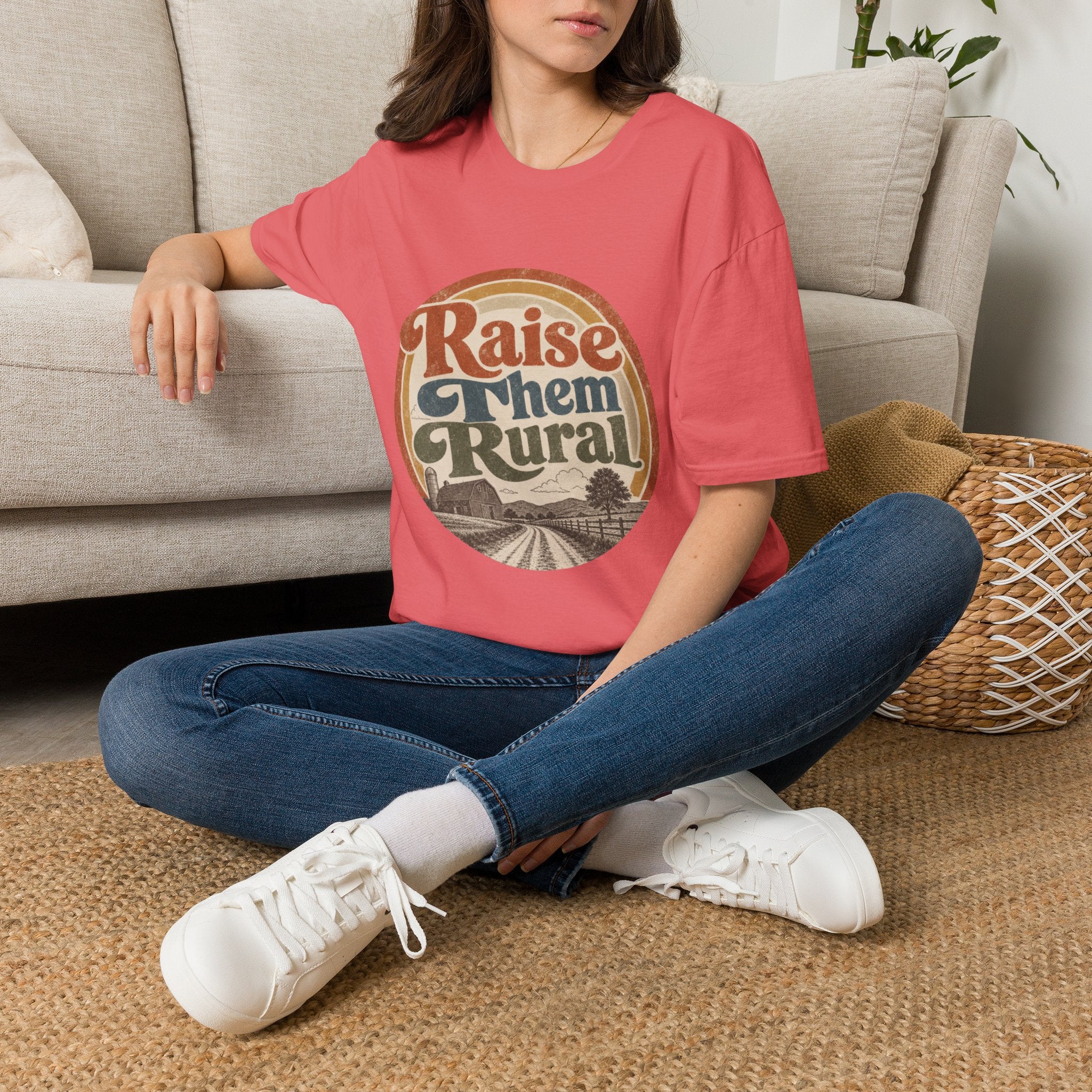 Raise Them Rural T-Shirt — Retro Country Mama Farm Life Tee