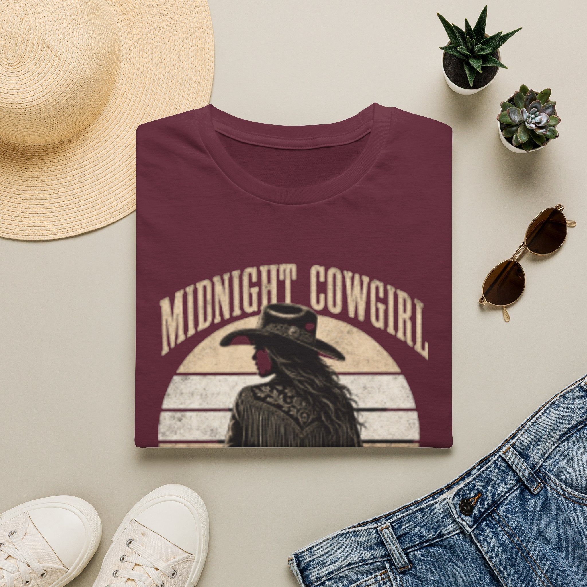 Midnight Cowgirl T‑Shirt — 'She Rides Alone' Western Graphic Tee