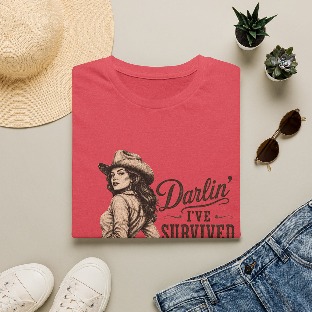 Cowgirl T‑Shirt — "Darlin' I've Survived Worse Than This" Vintage Western Tee