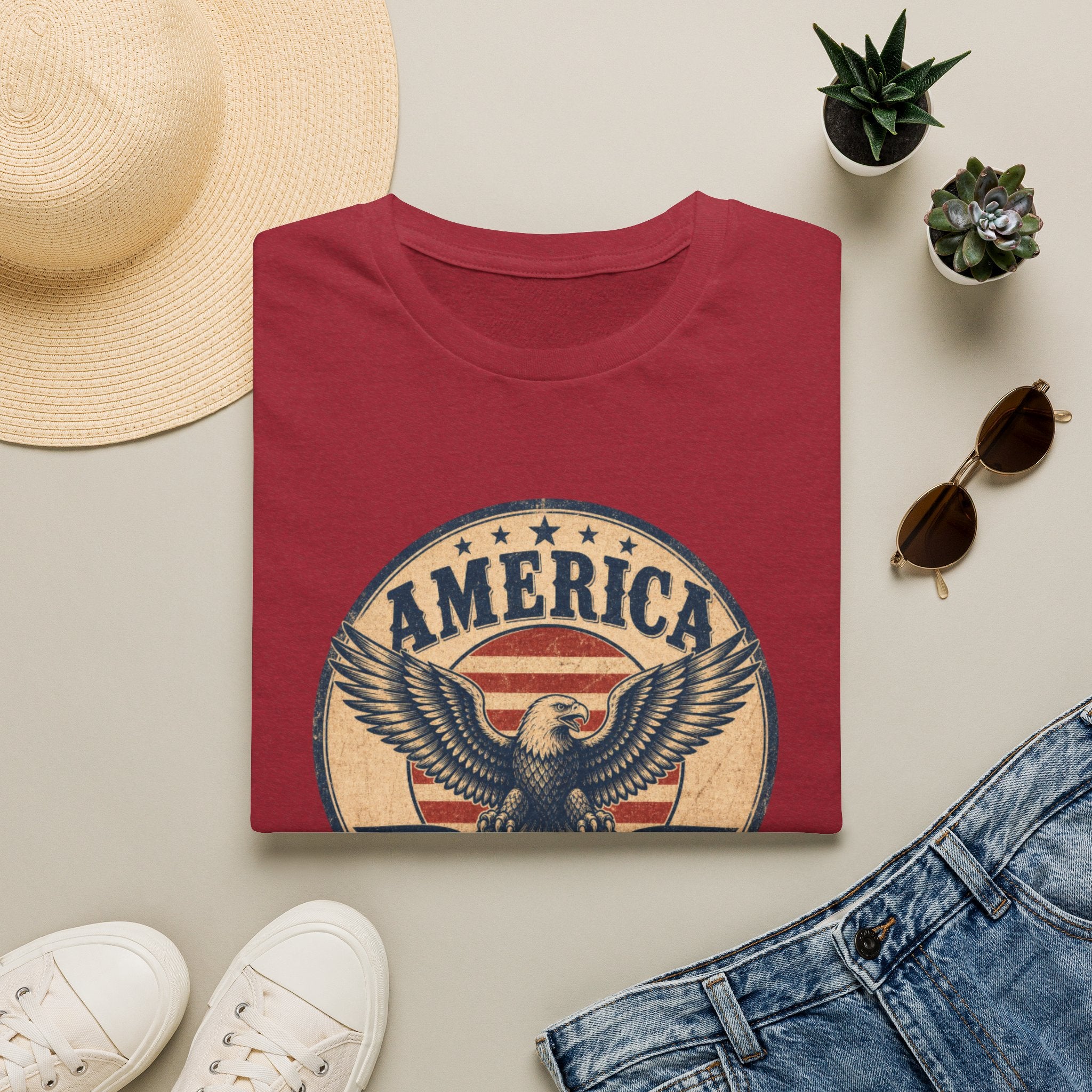 America 1776 Eagle T-Shirt — Vintage Patriotic Graphic Tee