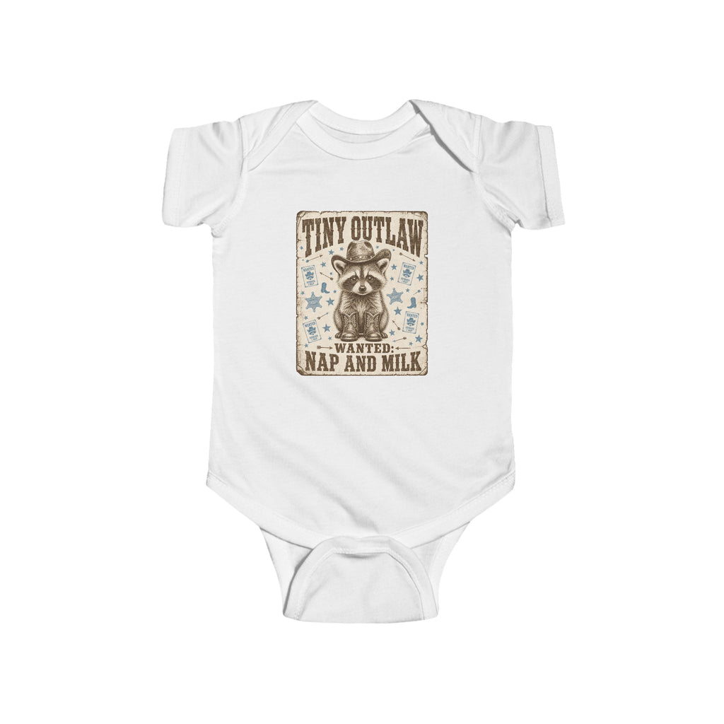 Baby Bodysuit - "Tiny Outlaw" Nap and Milk Vintage Western Infant Onesie