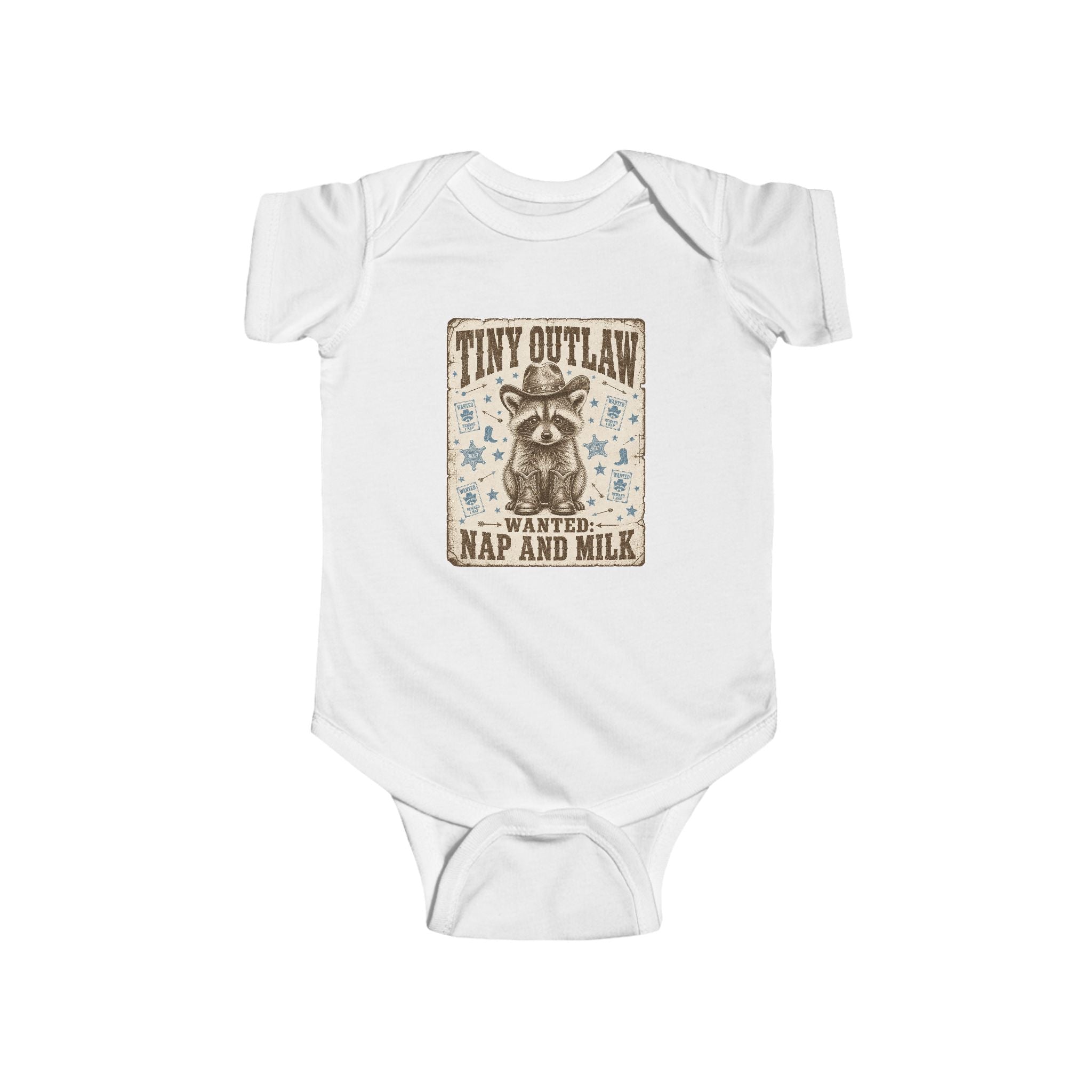 Baby Bodysuit - "Tiny Outlaw" Nap and Milk Vintage Western Infant Onesie