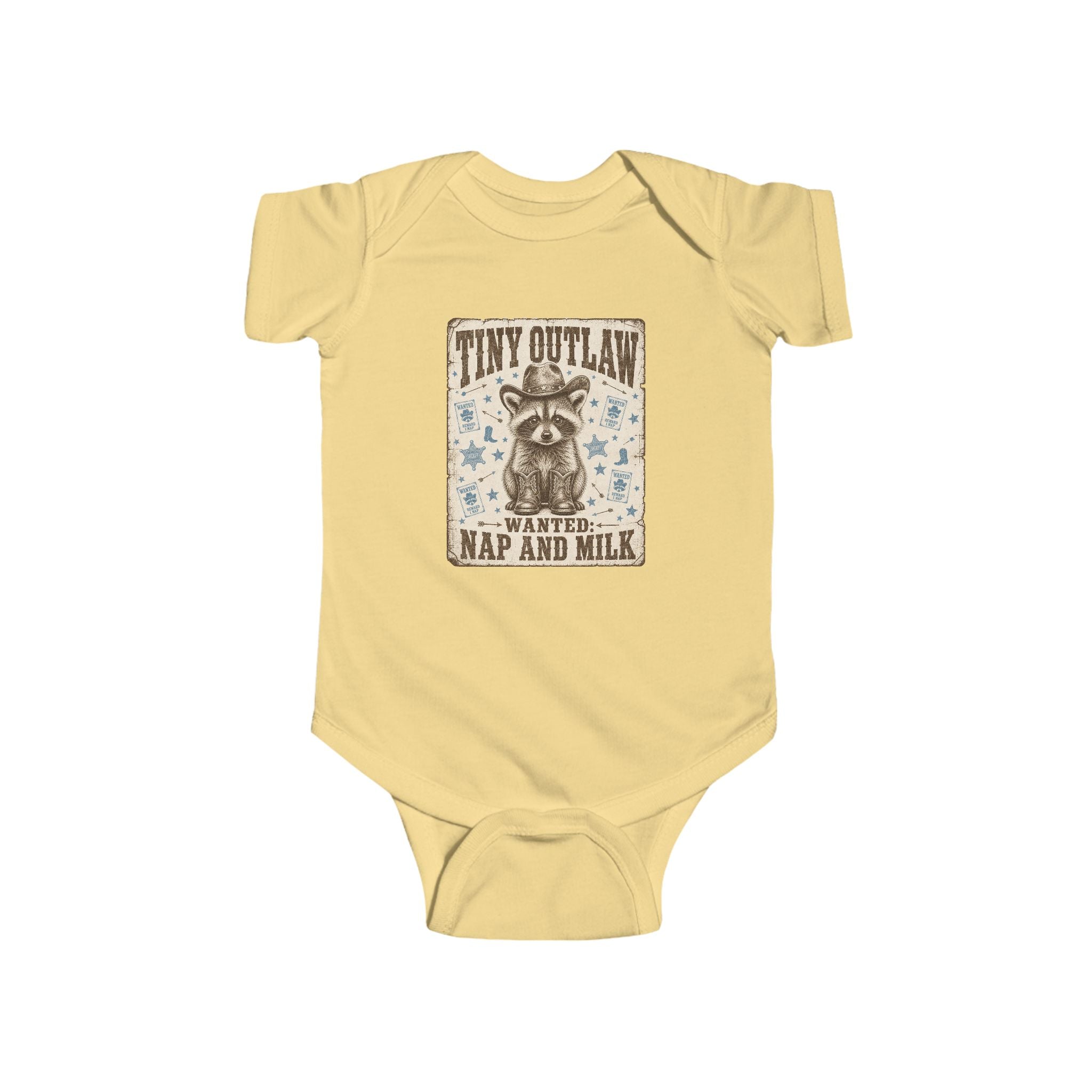 Baby Bodysuit - "Tiny Outlaw" Nap and Milk Vintage Western Infant Onesie