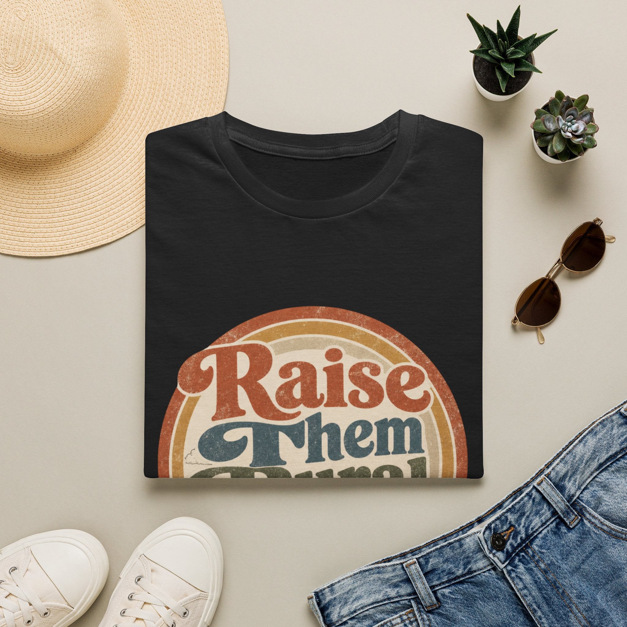 Raise Them Rural T-Shirt — Retro Country Mama Farm Life Tee