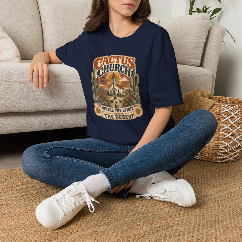 Cactus Church T-Shirt — Desert Vintage Faith Graphic Tee