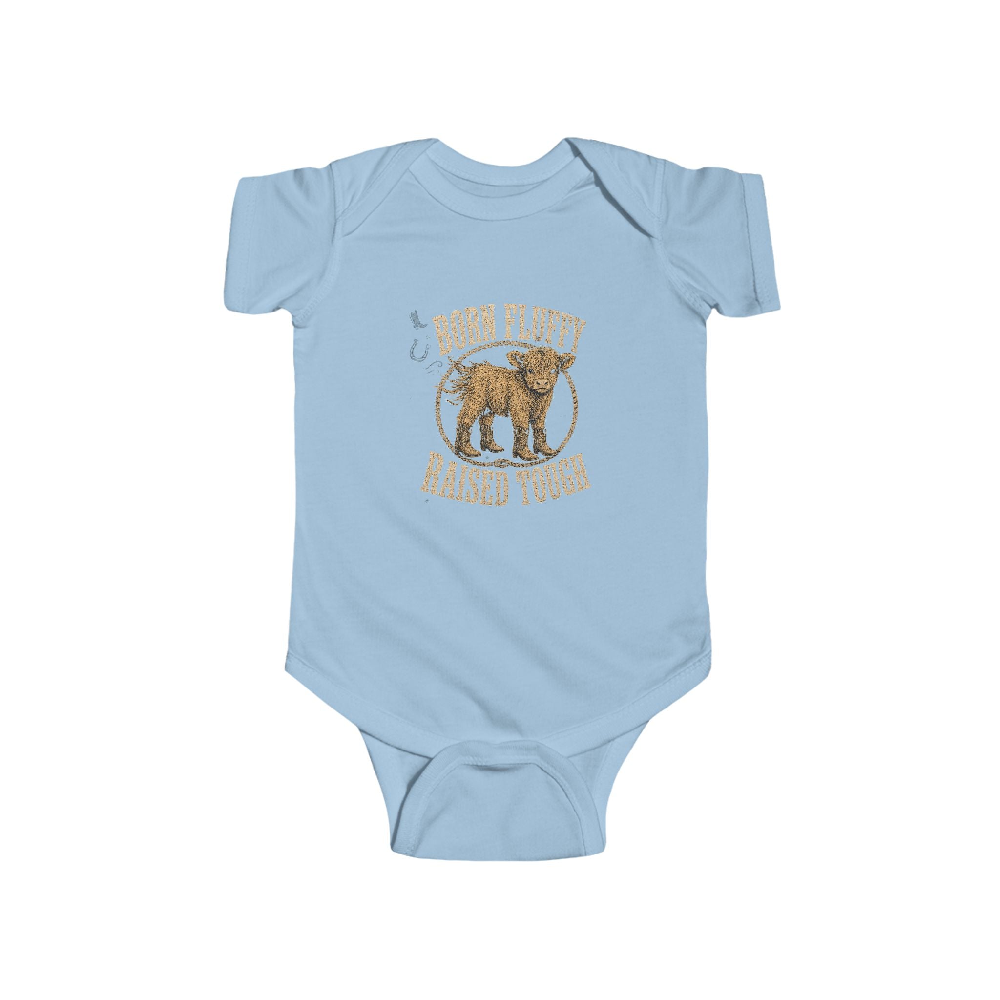 Born Fluffy Raised Tough Baby Bodysuit — Cute Bear Infant Onesie