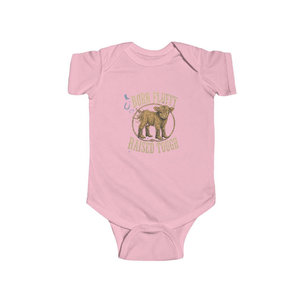 Born Fluffy Raised Tough Baby Bodysuit — Cute Bear Infant Onesie
