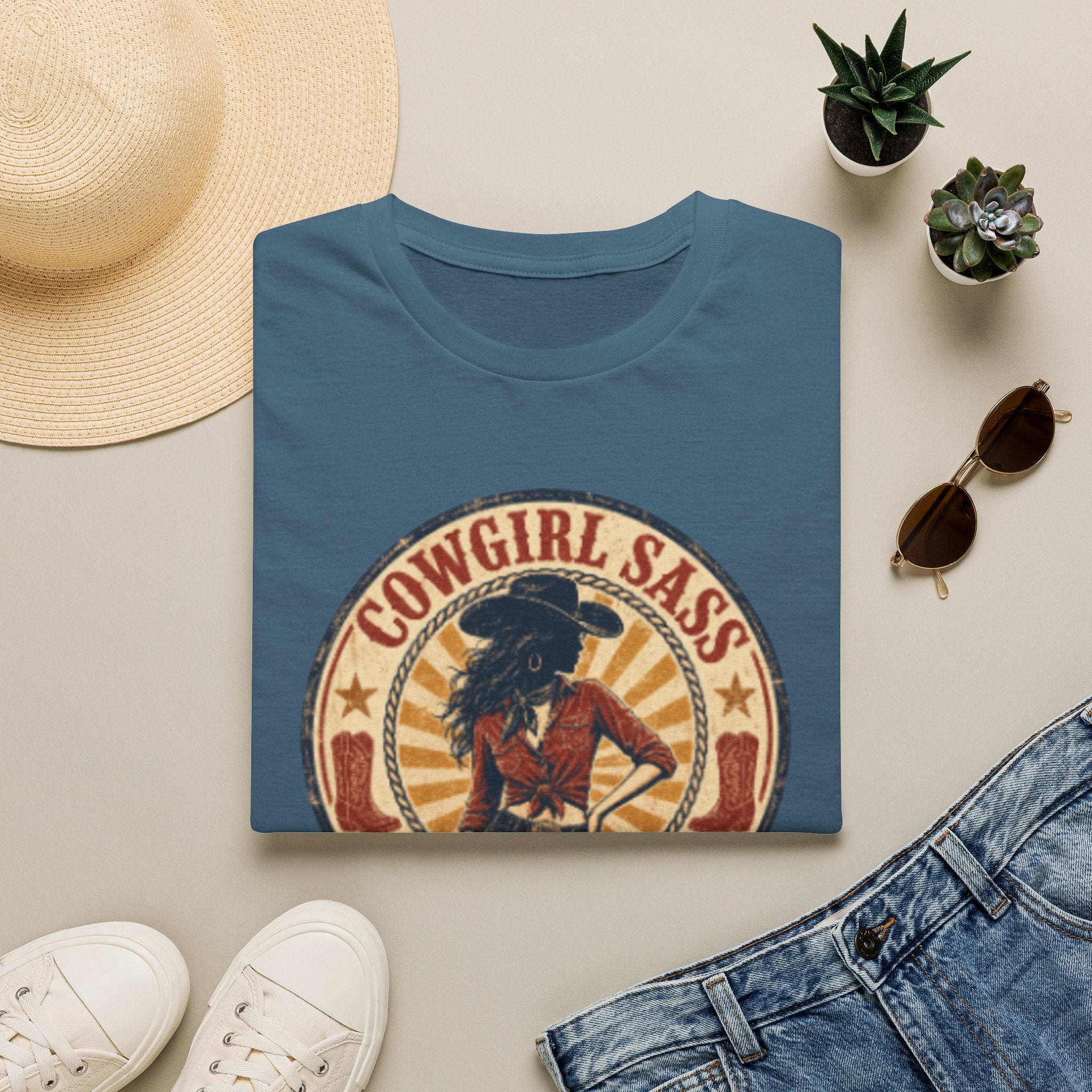 Cowgirl Sass T-Shirt — Retro Western "Handle With Caution" Graphic Tee