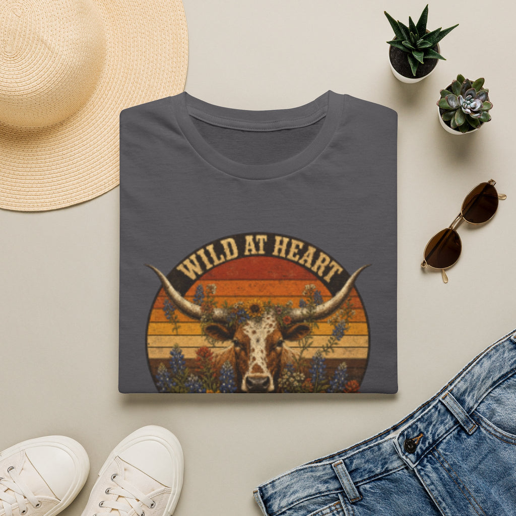 Wild At Heart Texas Born T-Shirt — Vintage Longhorn Graphic