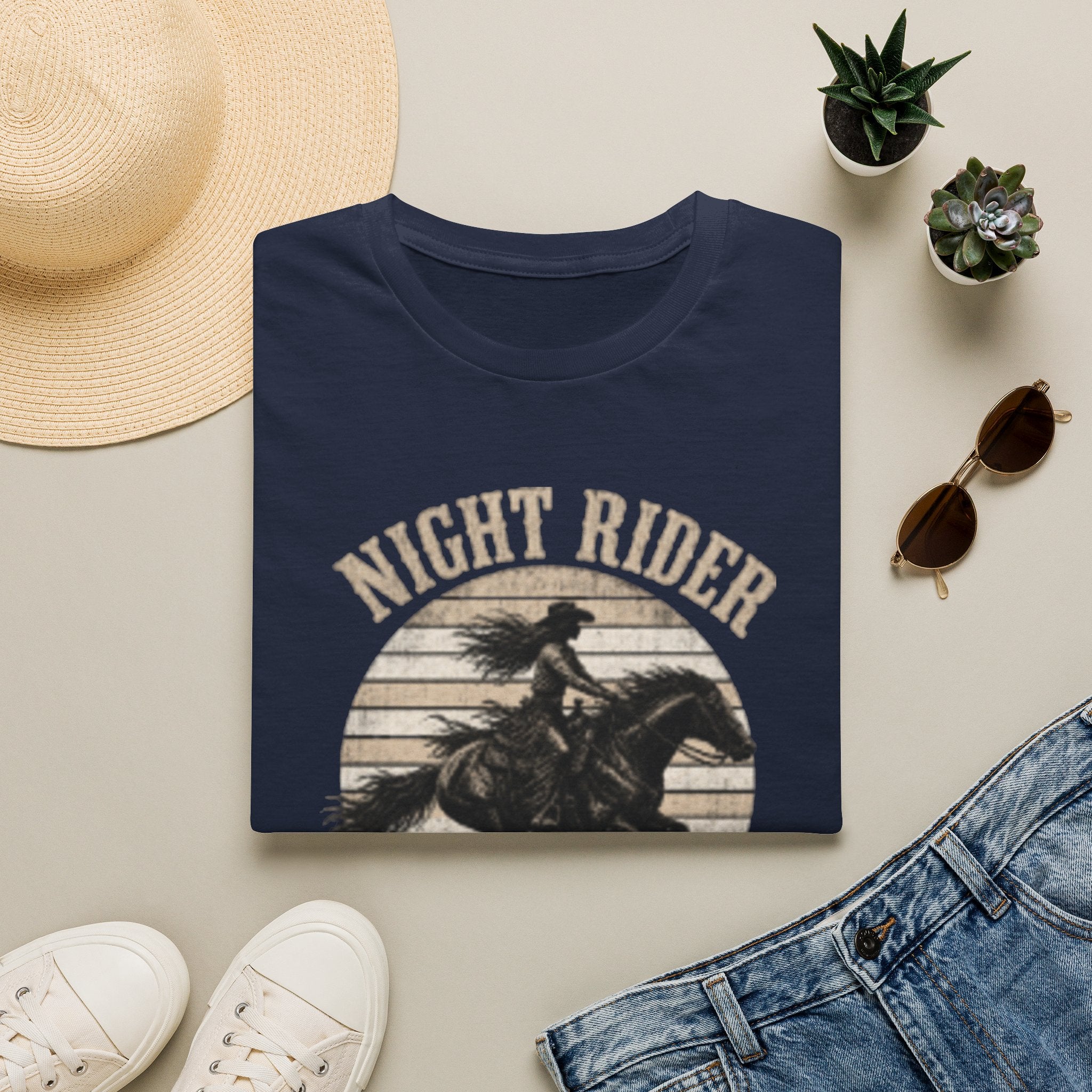 Night Rider Western Horse T-Shirt — Vintage Cowboy Equestrian Tee