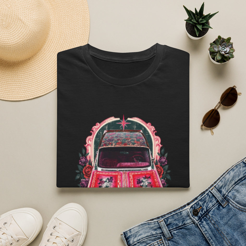 Vintage Floral Beetle T‑Shirt — Retro Flower Car Graphic Tee