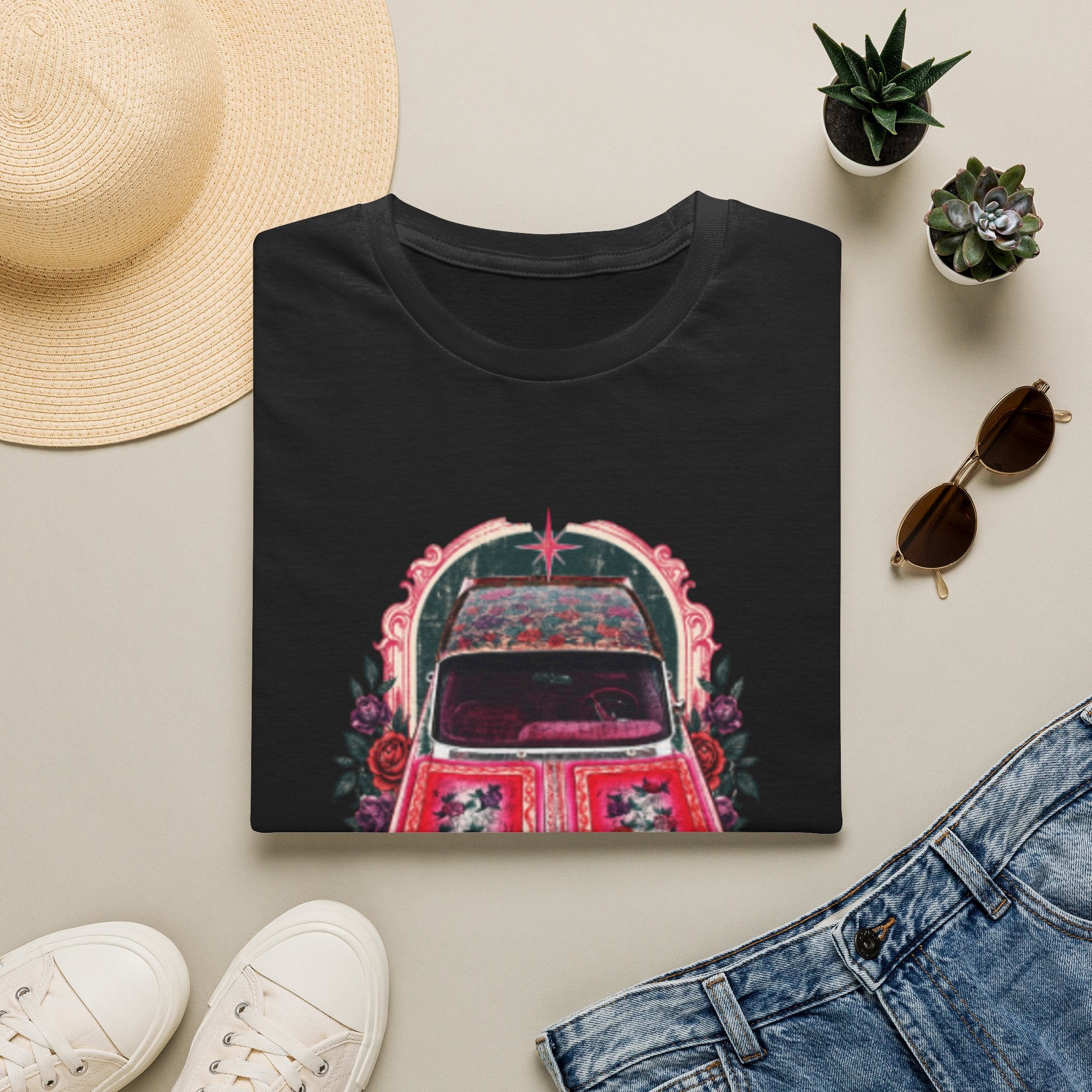 Vintage Floral Beetle T‑Shirt — Retro Flower Car Graphic Tee