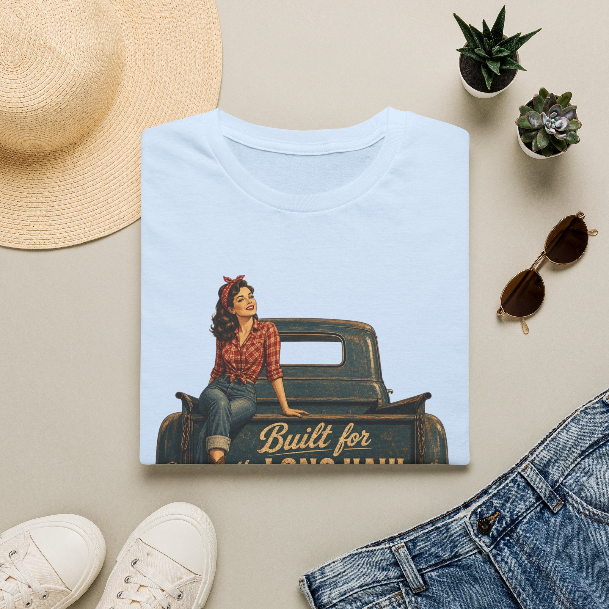 Built for the Long Haul T-Shirt — Vintage Truck & Rosie Roadtrip Tee
