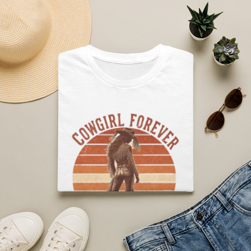 Cowgirl Forever T‑Shirt — Retro Sunset Western Graphic Tee