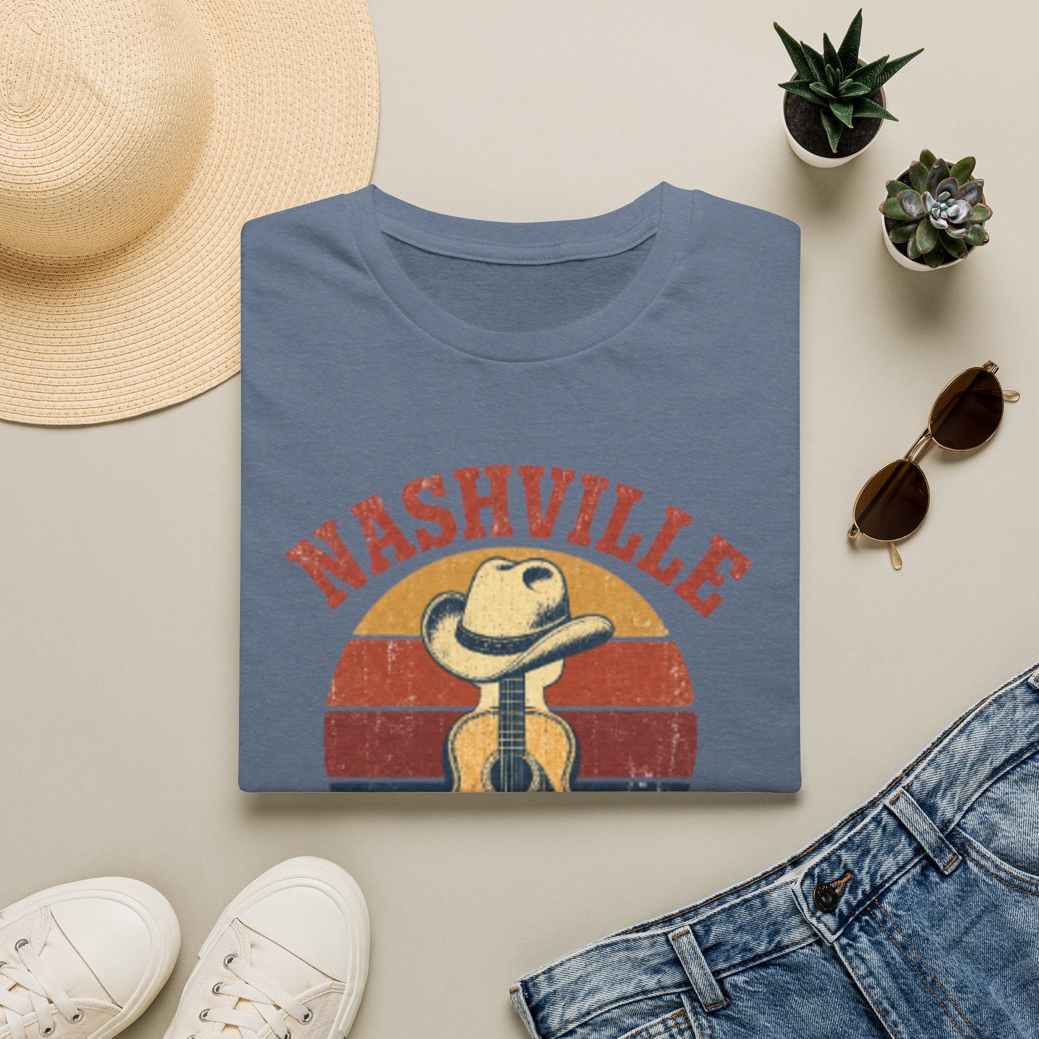Nashville Music City Guitar Tee
